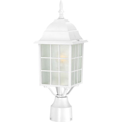 Nuvo Lighting 60/4907  Adams - 1 Light - 17" Outdoor Post with Frosted Glass in White Finish